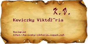 Keviczky Viktória névjegykártya